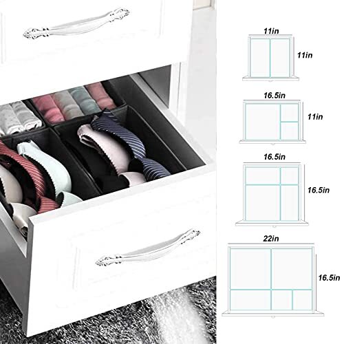 Dresser Drawer Organizer, Foldable Cloth Storage Box Closet 6pack Solid Grey - Bild 6 von 6