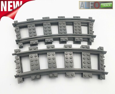 4 große gebogene Schienen 52 Studs/Plots für Lego City Zug