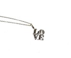 925 Sterling Silver .02ct VS G diamond "LOVE" pendant necklace 2.5g womens 18" — photo 6