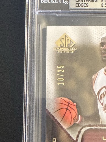 LeBron James 2007-08 Upper Deck SP Game Used Authentic Fabrics BGS 8.5 SSP /25 - Picture 2 of 3