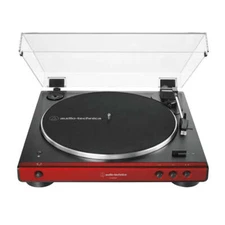 Audio-Technica AT-LP60XBT Fully Automatic Wireless Belt-Drive Turntable, Red