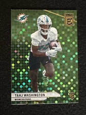 TAHJ WASHINGTON 2024 Donruss Elite Green Disco Miami Dolphins