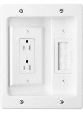 Legrand  Flat Panel TV Connection Kit In Wall On-Q Solution Power Plug White
