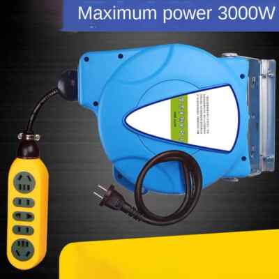 3000W Power Hose Reel 10M Automatische Teleskop-Stromkabelspule Draht Teleskop