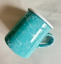 Vintage 14-oz Mino Ware Japan Turquoise Bubble Patterned Mug