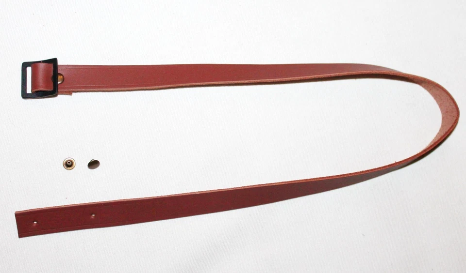 Jugulaire casque de Sapeur-Pompier modèle 1933 cuir brun, repro. - Photo 2/4