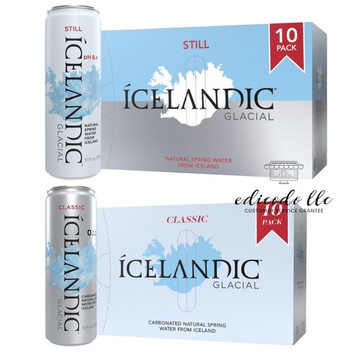 Icelandic Glacial Natural SpringAlkaline Water/Sparkling Water 330 ml Cans 10pk - Picture 2 of 7