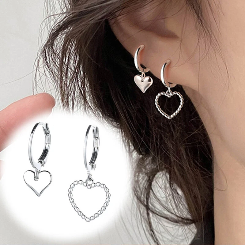 Heart hoops silver deals