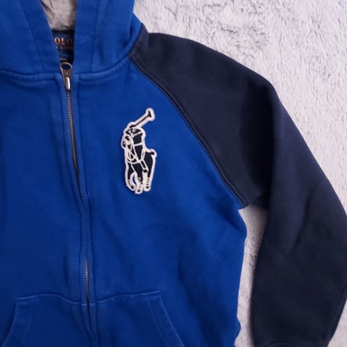 Polo Ralph Lauren Hoodie Boys 7 Big Pony Fleece Raglan Youth Full Zip Jacket - Picture 4 of 9