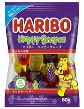 HARIBO - Happy Grapes Gummy Candy (80g x 10 bags) Sweets JAPAN