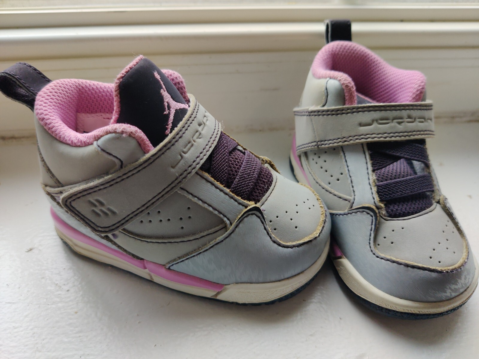 Nike Jordan Flight 45 Toddler Shoes Gray Pink Sneakers Girls 4c baby-image