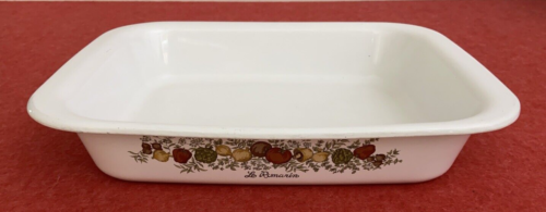 Vintage Corning Ware Ceramic Roaster w Spice Of Life Le Romarin Art Baking Dish - Picture 3 of 16