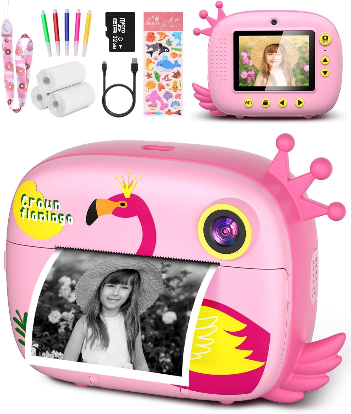Kids Instant Camera for Toddlers Boys Girls Christmas Birthday Gifts 2.0 Inch Sc-image