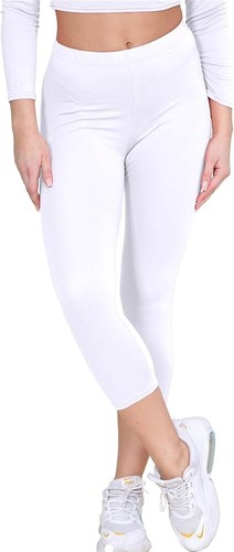 LADIES WOMENS VISCOSE LYCRA PLAIN STRETCHY SOFT LEGGINGS WITH ELASTICATED WAIST - Picture 4 of 9