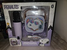 Peanuts Snoopy Wireless Speaker  Karaoke Microphone Set New 