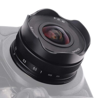 10mm F5.6 APS-C Wide Angle Fisheye Prime MF Lens for Canon EOS M EF-M M6 M50 II