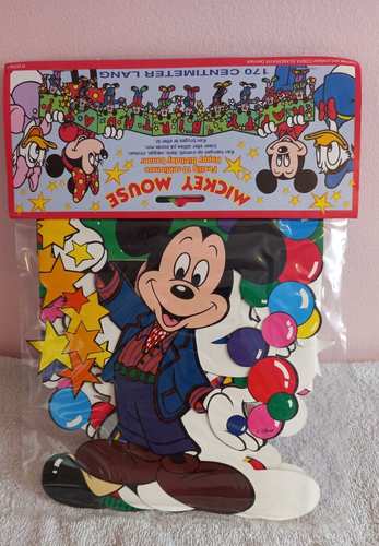 Banner de feliz cumpleaños vintage de Mickey Mouse de Disney en paquete Walt Disney - Imagen 2 de 2