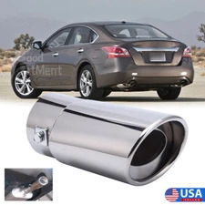 Car Exhaust Pipe Tip Rear Tail Throat Muffler Tailpipe  2.5'' Inlet For Nissan