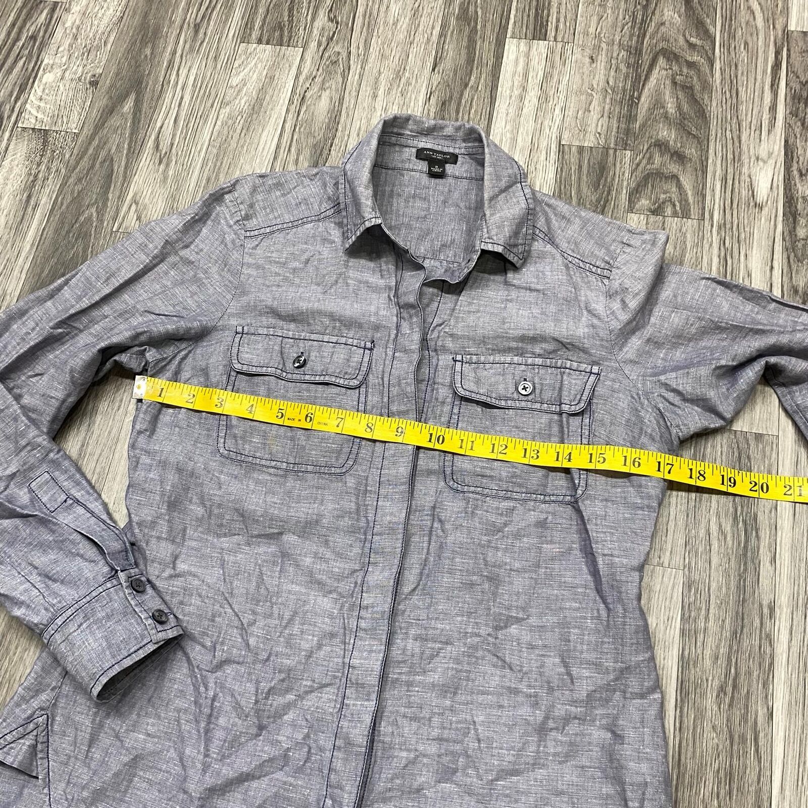 ANN TAYLOR LOFT Button Down Two Front Pockets  Gr… - image 9