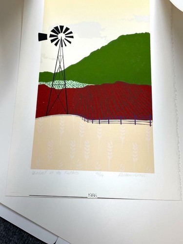 R. Keaney Rathbun ~Windmill in the Foothills~ Silkscreen Art Print 13/116 Signed - Picture 9 of 10