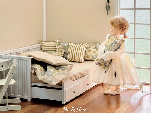 1/6 Puppenhaus Miniaturmöbel - Mini Holzschublade, Schlafsofa, Bettwäschegarnitur - Bild 4 von 30