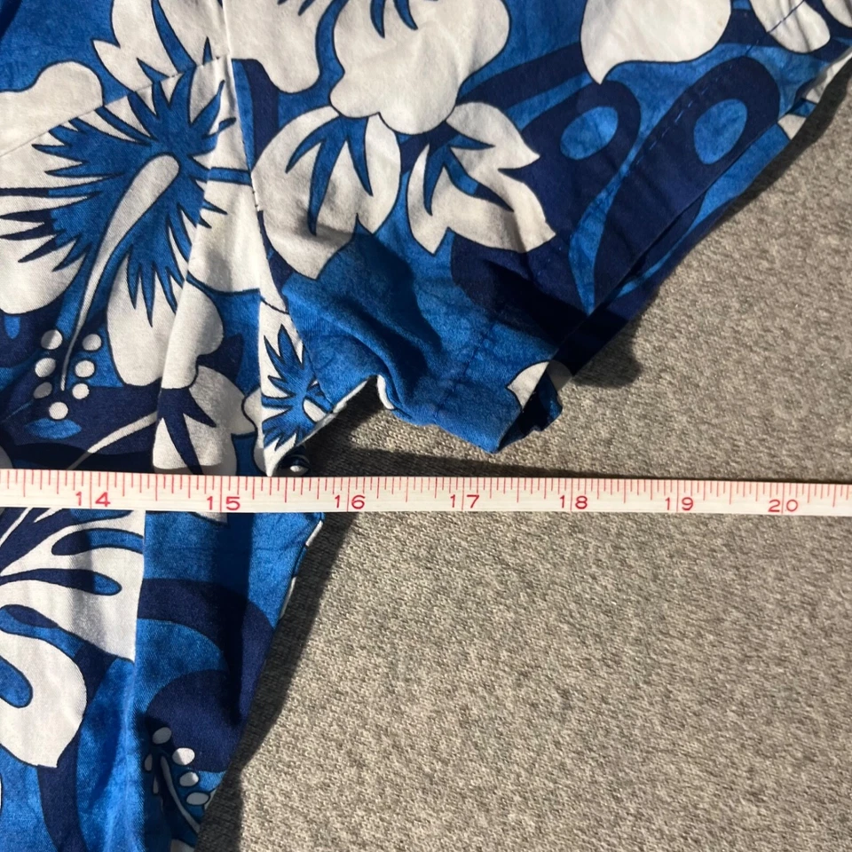 Vestido Hawaiano De Colección Royal Creations Para Mujer Talla Pequeña Azul Floral Corto Algodón Foto 3 de 4