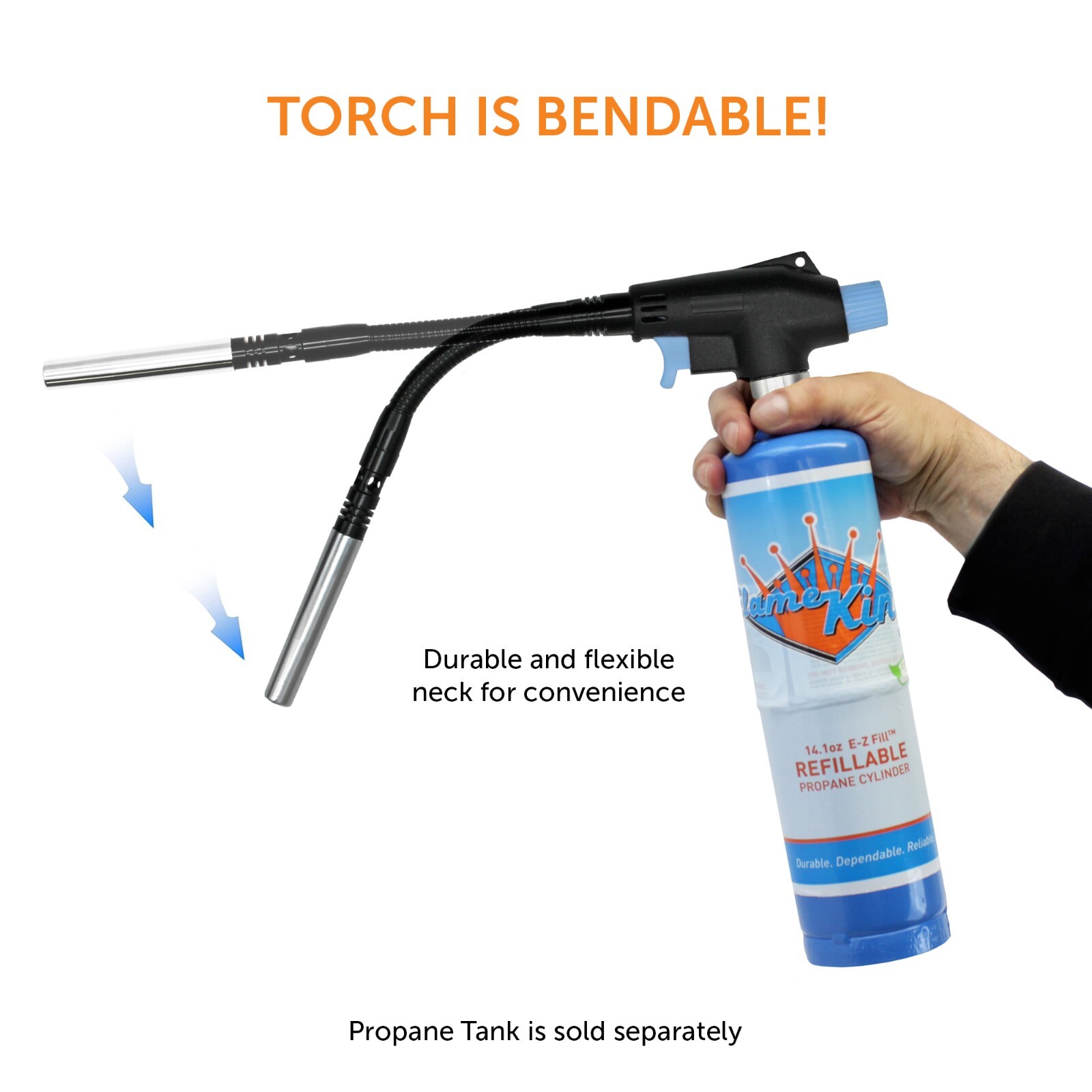 FK-FM-6007CGA High Intensity Propane Torch Head with Bendable & Flexible Neck
