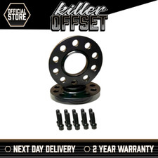 Black Wheel Spacers 20mm Pair + Radius Bolts Audi VW TT 5x100/112 57.1