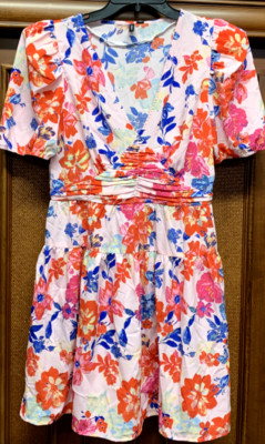 Vero Moda Women's Remi Dress Floral Parfait Pink MEDIUM NEW