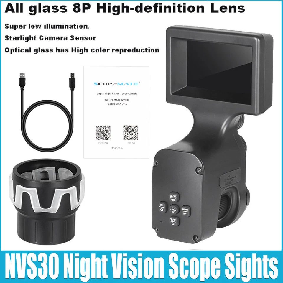 Digital NVS30 Nachtsicht Zielfernrohr WIFI APP Infrarot 1080P Kamera Recorder