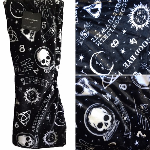 Cynthia Rowley Halloween Ouija Sprit Board Überwurf Decke Planchette Palme Lesen - Bild 1 von 7