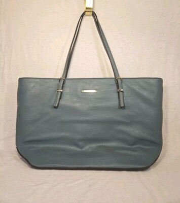 Nine West Tote Bag Shoulder Bag Light Blue Vegan Leather