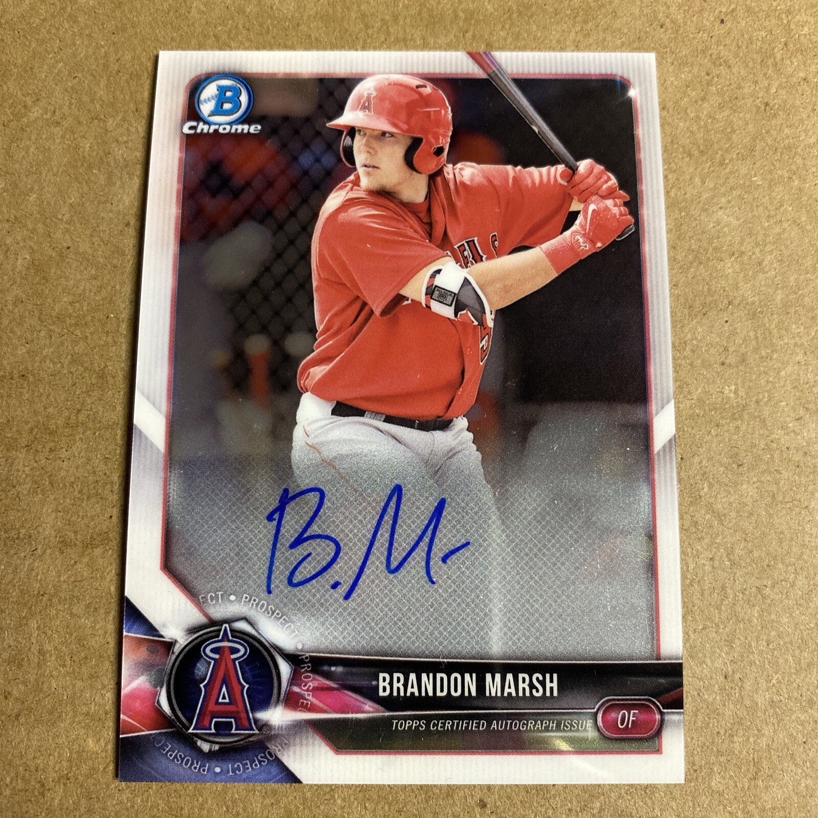 2018 bowman Brandon marsh auto リフ PSA9 Brandon Marsh Los Angeles Angels 2018 Bowman Chrome Prospect