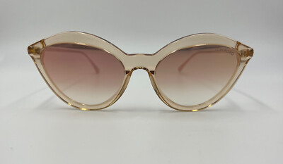 Authentic TOM FORD Chloe TF663 45G Light Brown w/Orange Lens Sunglasses - 57 mm