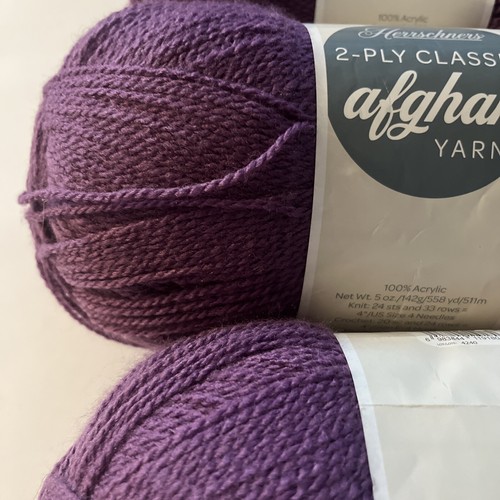 3 Skeins Herrschners Afghan Yarn Grape Jam Color Soft & Durable Purple - Picture 3 of 5