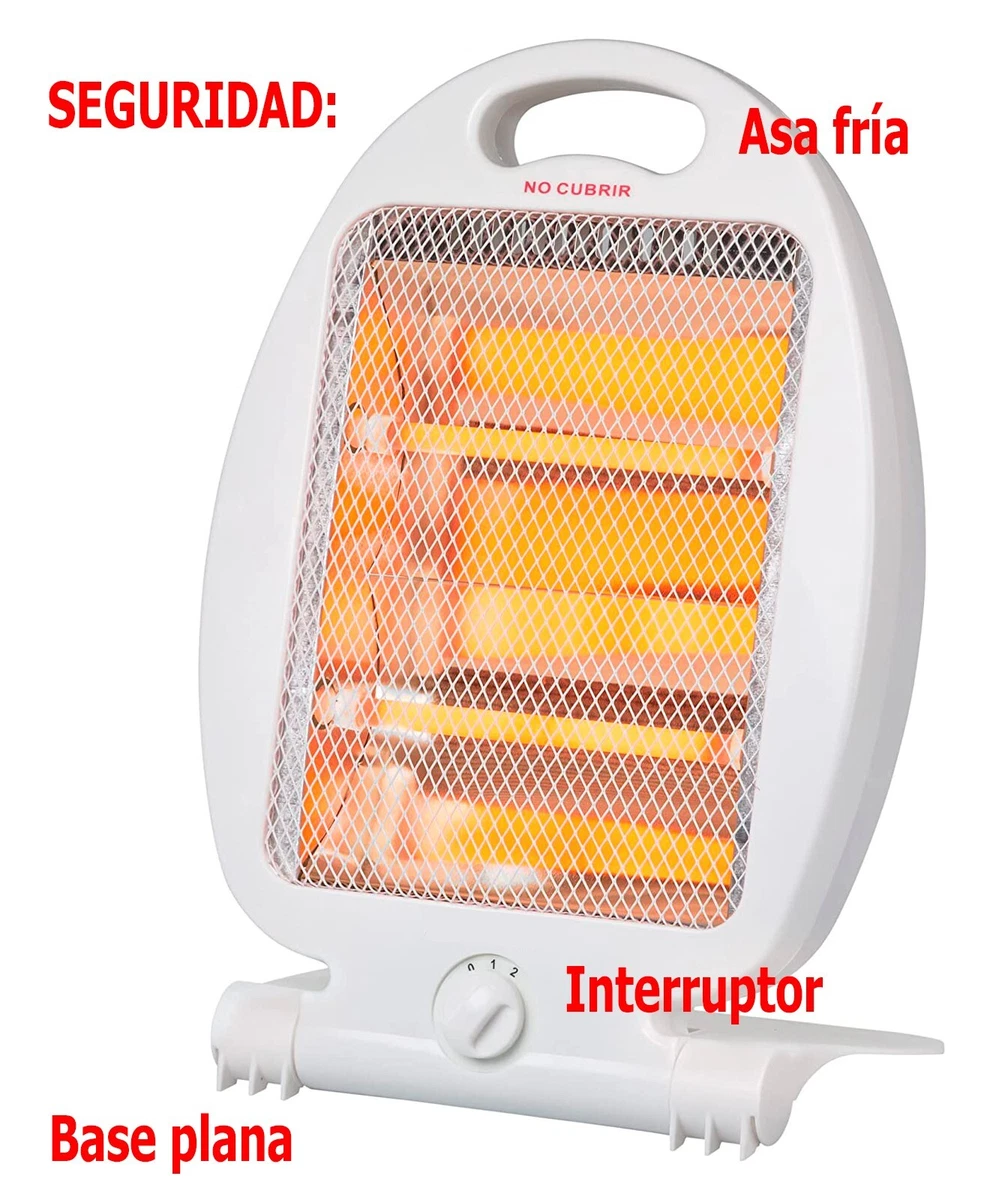 Estufa eléctrica portátil con 2 niveles de potencia 400/800W | 2 tubos de cuarzo