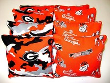 8 CORNHOLE BEAN BAGS GEORGIA BULLDOGS REGULATION BAGS TAILGATE TOSS CAMO LOGO