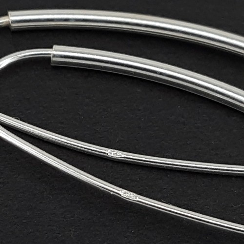 32mm Long Wire Tube Earring Hooks 100% 925 Sterling Silver For Making Earrings - Picture 11 of 12