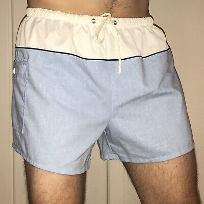 60s Blue Beach Shorts XL