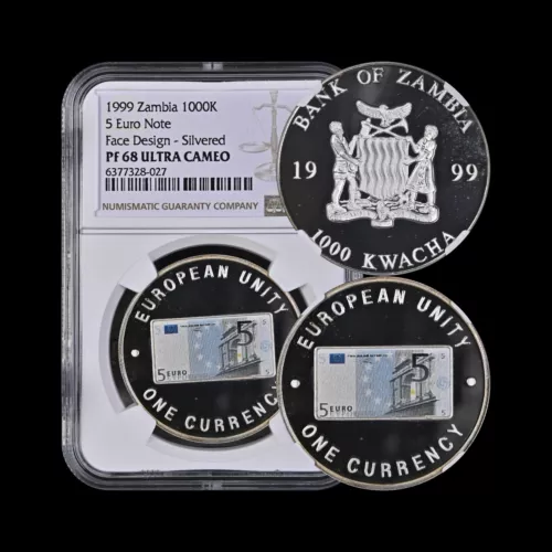 ZAMBIA. 1999, 1000 Kwacha - NGC PF68 - Top Pop 🥇 5 Euro Note, Front Design