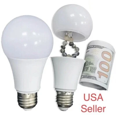 SNAPSAFE 2 Pack Light Bulb Secret Compartment Safe Hollow Diversion Hidden Security Stash