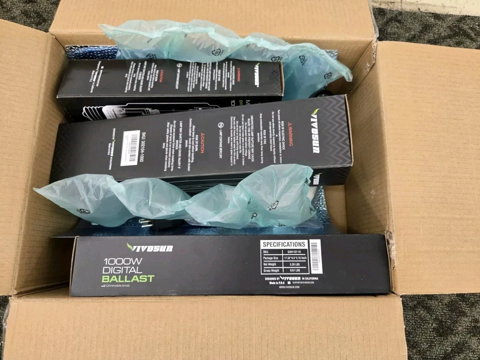 Vivosun 1000 Watt HPS  Dimmable Grow Light System Kit Reflector Bulbs Timer New - Image 3 of 4