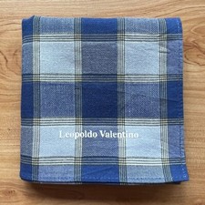 HANDKERCHIEF COTTON BLUE PLAIDS  CHECKS MEN'S POCKET SQUARE 16" D0257