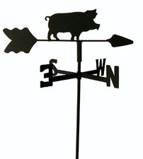 PIG HOG GARDEN STYLE WEATHERVANE BLACK WROUGHT IRON LOOK MADE IN USA TLS1032IN
