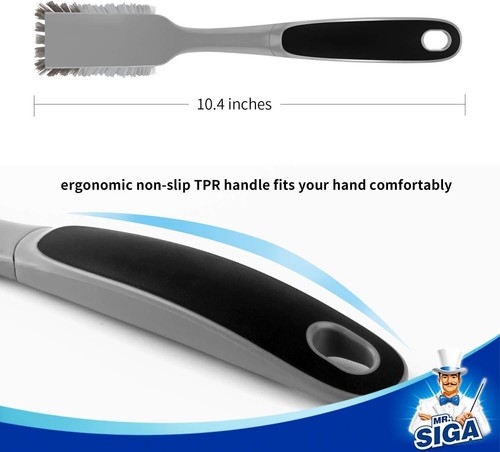 Lightweight Ergonomic Dish Cleaning Brush Set with Built-in Scraper - 2 Brushes - Picture 5 of 8