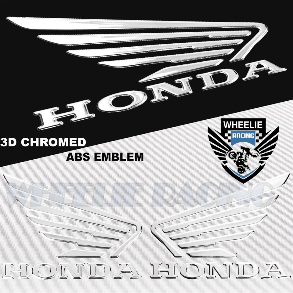 EMBLEMA LOGOTIPO ASA DE CARENAGEM 3,5" 3D + ADESIVO DECALQUE CBR PRATA 600/1000 CROMADO - Imagem 3 de 4