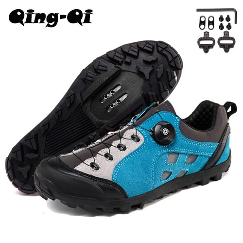 Herren MTB Fahrradschuhe Mit SPD Stollenschuhe Atmungsaktiv Kies Rennrad Sneaker - Bild 23 von 27