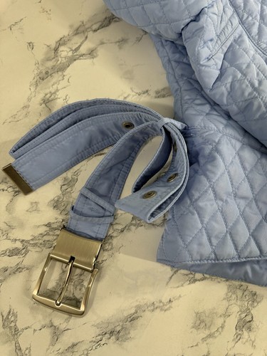 Obermeyer Venus 2 Quilted Ski Jacket Hooded Fur Trim Full Zip Belt Blue Size 10 - Picture 14 of 20