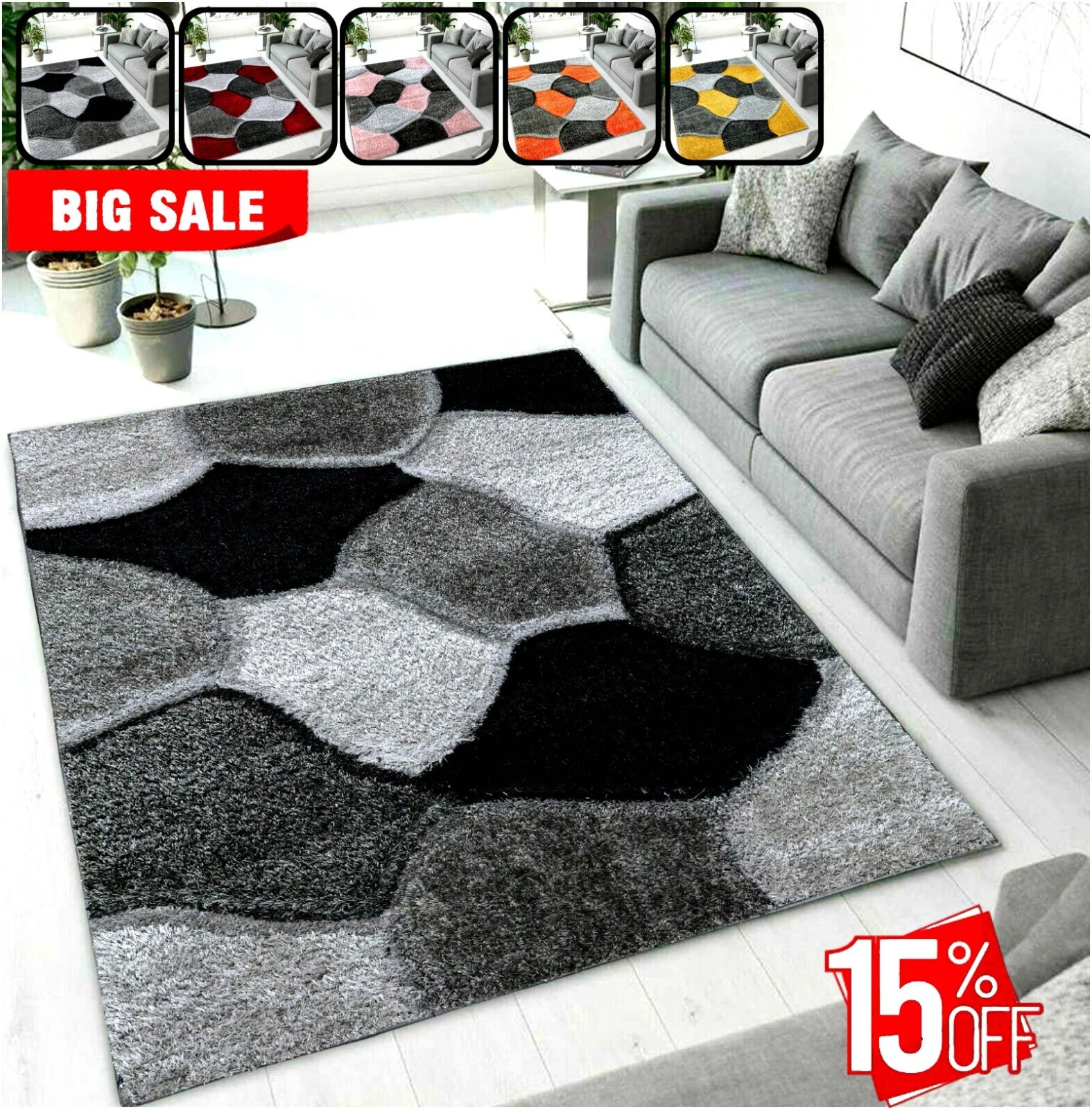 Large Shaggy Rugs Living Room Bedroom Anti Slip Soft Carpet Hall Runner Rug Mats
Opens in a new wind