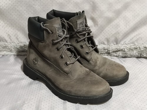 Size 4 Timberland 6" Gray Nubuck Waterproof Boots A10KV-A1498 - Picture 2 of 11